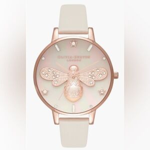Olivia Burton Gold and Cream Bee Watch